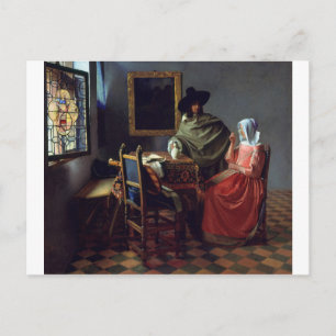 Wijnglas van Johannes Vermeer Briefkaart