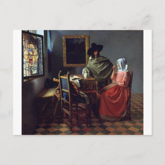 Wijnglas van Johannes Vermeer Briefkaart (Voorkant)