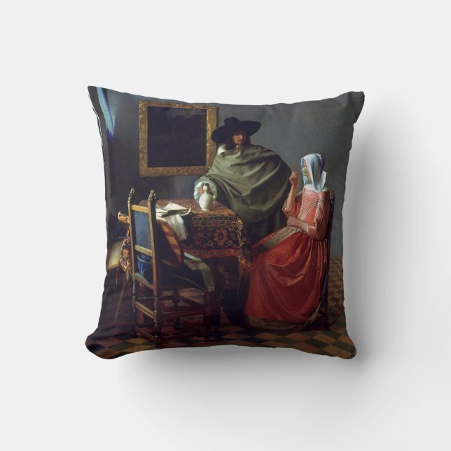 Wijnglas van Johannes Vermeer Kussen (Voorkant)