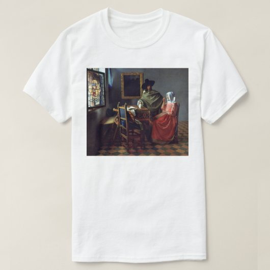 Wijnglas van Johannes Vermeer T-shirt (Design voorkant)
