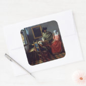 Wijnglas van Johannes Vermeer Vierkante Sticker (Envelop)
