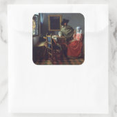 Wijnglas van Johannes Vermeer Vierkante Sticker (Tas)