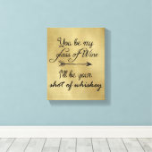 Wijnglas van whisky canvas afdruk (Insitu (Houten vloer))