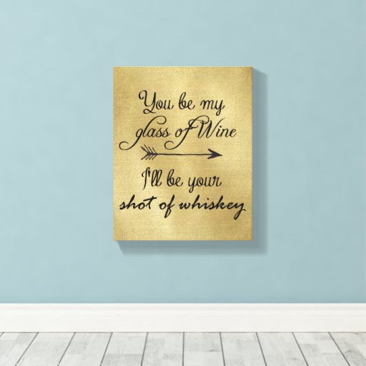 Wijnglas van whisky canvas afdruk (Insitu (Houten vloer))