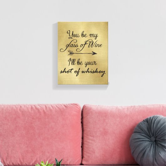 Wijnglas van whisky canvas afdruk (Insitu (Woonkamer))
