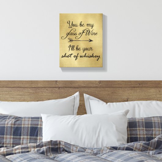 Wijnglas van whisky canvas afdruk (Insitu (Slaapkamer))