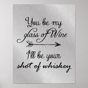 Wijnglas van whisky poster