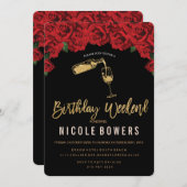 Wijnglas Verjaardag Weekend Routebeschrijving Kaart (Voorkant / Achterkant)