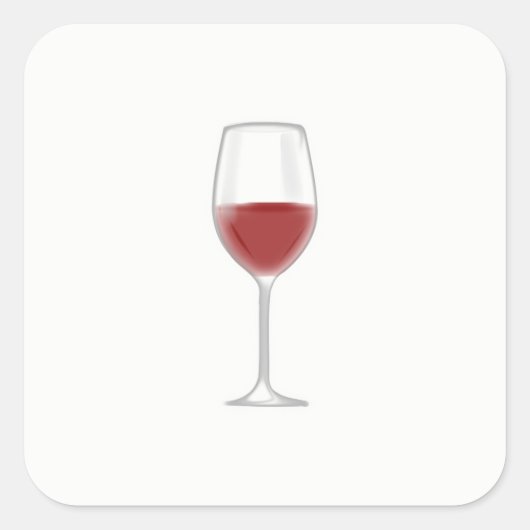 Wijnglas Vierkante Sticker (Voorkant)