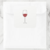 Wijnglas Vierkante Sticker (Tas)