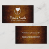 Wijnglas | Vintage Achtergrond Visitekaartje (Voorkant / Achterkant)