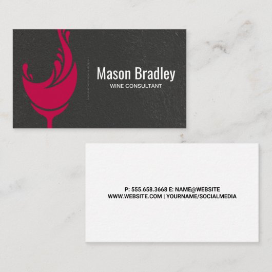 Wijnglas Visitekaartje (Voorkant / Achterkant)