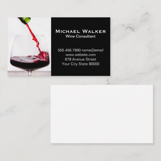 Wijnglas Visitekaartje (Voorkant / Achterkant)