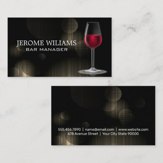 Wijnglas | Visitekaartje lampachtergrond (Voorkant / Achterkant)