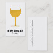 Wijnglas | Vol (geel) Visitekaartje (Voorkant / Achterkant)