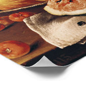 Wijnglas, watermeloen en brood poster (Hoek)