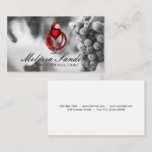 Wijnglas | Wijndruiven zwart wit Visitekaartje (Voorkant / Achterkant)