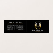 Wijnglas, wijnstang/wijnmoer, gedetailleerd visitekaartje (Buitenkant ongevouwen)