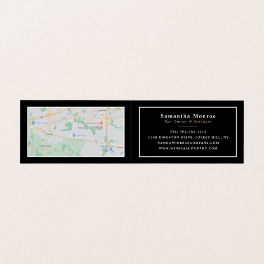 Wijnglas, wijnstang/wijnmoer, gedetailleerd visitekaartje (Binnenkant ongevouwen)