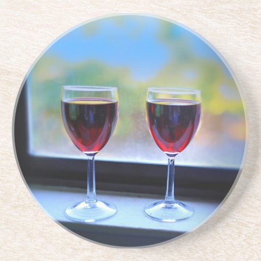 Wijnglas Zandsteen Onderzetter (Voorkant)
