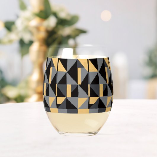 Wijnglas zonder voet geometrisch modern (Insitu (Huwelijk))
