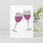 WIJNGLASCELEBRATIEWEDINGINVITATIE KAART (Staand voorkant)