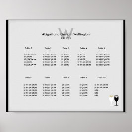 Wijnglases Wedding Seating Chart Poster