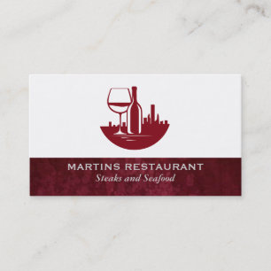 Wijnglasfles   Stads Silhouet Visitekaartje