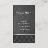 wijnglasvlek | Zwarte opvulling Lederen achtergron Visitekaartje (Achterkant)