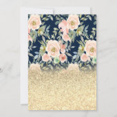 Wijnglazen ballonnen Gold Glitter Rozen Retirement Kaart (Achterkant)