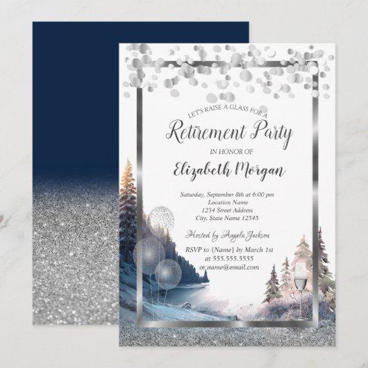 Wijnglazen ballonnen, landschapsverlof kaart (Voorkant / Achterkant)