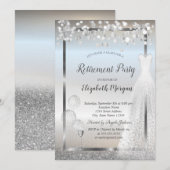 Wijnglazen ballonnen met demp-Silver Retirement Kaart (Voorkant / Achterkant)