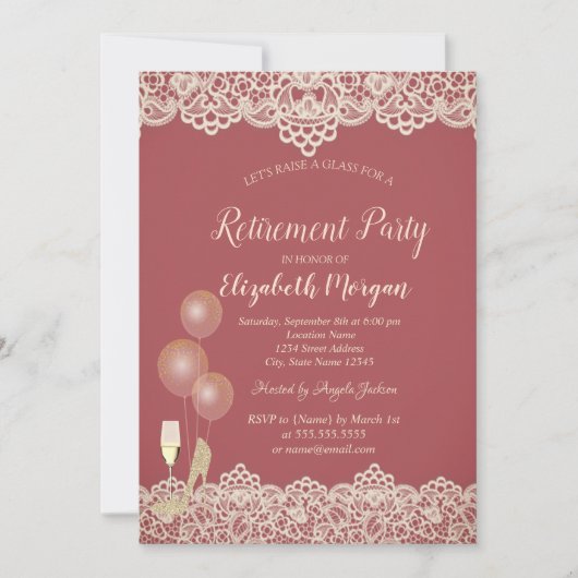 Wijnglazen ballonnen met rood titret kaart (Voorkant)