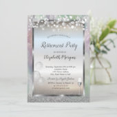 Wijnglazen ballonnen Silver Glitter Holographic Kaart (Staand voorkant)