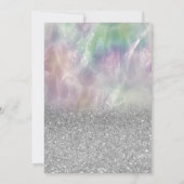 Wijnglazen ballonnen Silver Glitter Holographic Kaart (Achterkant)