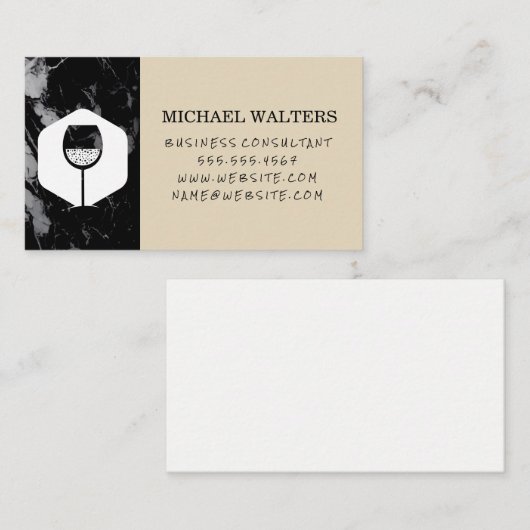 Wijnglazen bubbels Logo Visitekaartje (Voorkant / Achterkant)