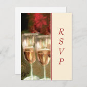 Wijnglazen Digitaal Schilderen RSVP Briefkaart (Voorkant / Achterkant)