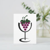 Wijnglazen druiven briefkaart (Staand voorkant)