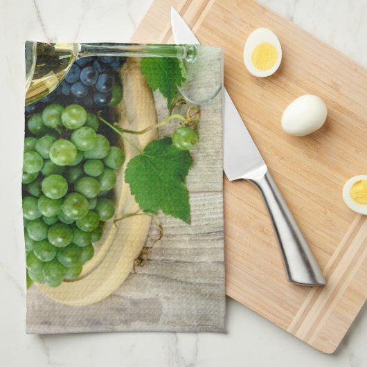 Wijnglazen Druiven en wattenstaafkeuken Theedoek (Quarter Fold)