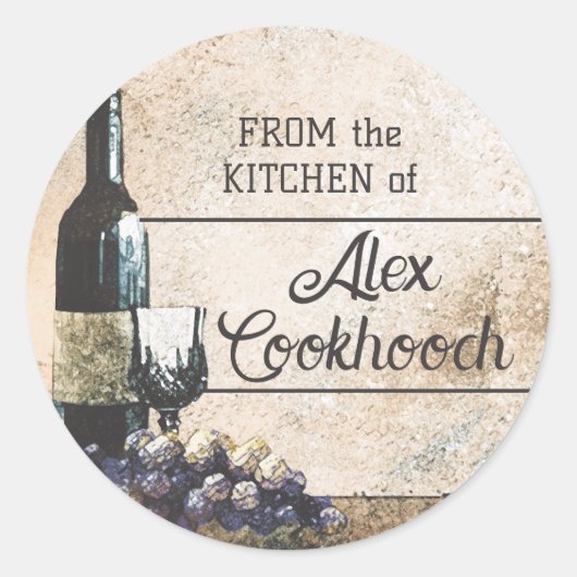 wijnglazen druiven verpakking cadeauetiket label (Voorkant)