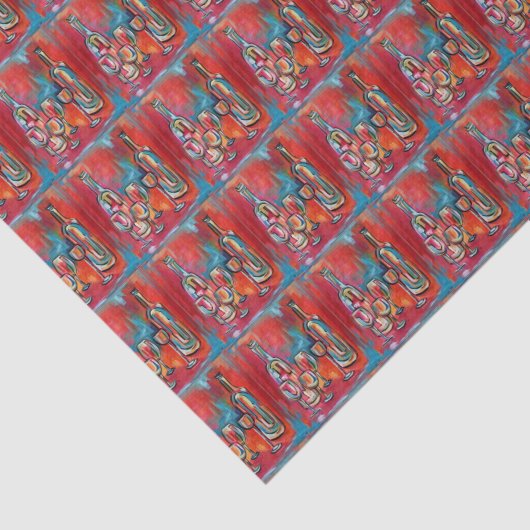 Wijnglazen en flessen, van wijn tissuepapier (Detail)