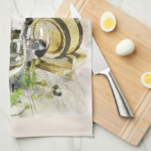 Wijnglazen en keukenhanddoeken voor fruit (Quarter Fold)