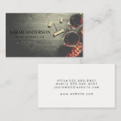 Wijnglazen en kurken op tafel visitekaartje (Voorkant / Achterkant)