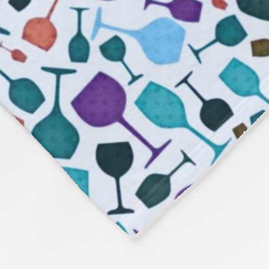 Wijnglazen! Fleece Deken (Hoek)