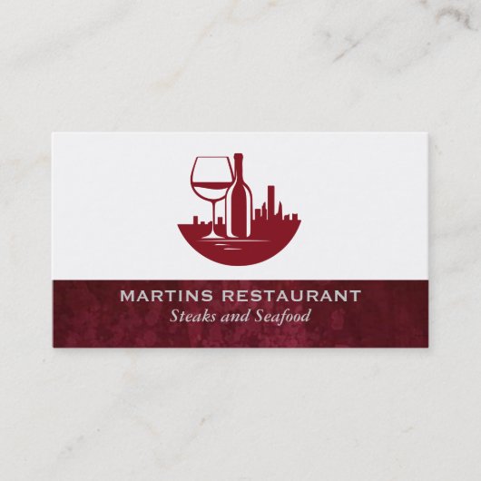 wijnglazen fles | City Skyline Visitekaartje (Voorkant)