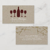 Wijnglazen & Fles Wijngaard Wijnmakerij Visitekaar Visitekaartje (Voorkant / Achterkant)