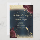 Wijnglazen flesje, Burgundy Rozen Retirement Kaart (Voorkant)