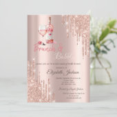 Wijnglazen flesjes Brunch en bubbelig Kaart (Staand voorkant)