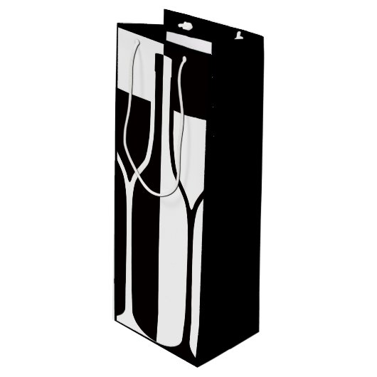 Wijnglazen flesontwerp Cadeaus Wijn Cadeautas (Voorkant Gekanteld)