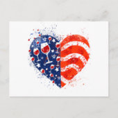 Wijnglazen Heart 4 juli Patriottisch Amerikaans Briefkaart (Voorkant)